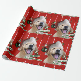 Papel De Presente Ouro Retriever Puppy Natal