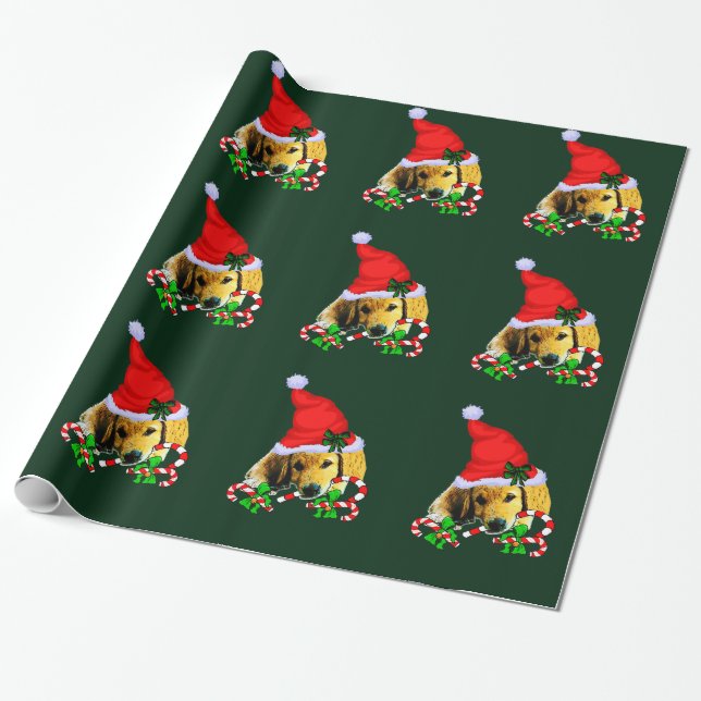 Papel De Presente Ouro Retriever Puppy Wraping Paper (Desenrolado)