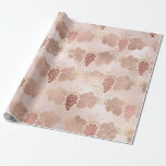 Papel De Presente Ouro Rosa e Blush tema vinho francês<br><div class="desc">Papel de embrulho com padrão de vinha de uva vintage de Paris.</div>