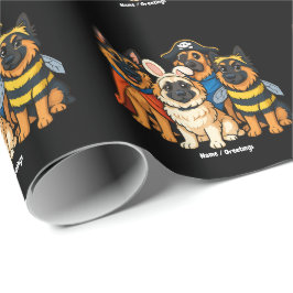 Papel De Presente Ouro Shepherd Ghost Dog Halloween Engraçado Spooky