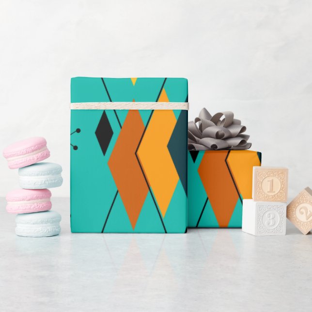 Papel De Presente Ouros atômicos (Chá de bebê)