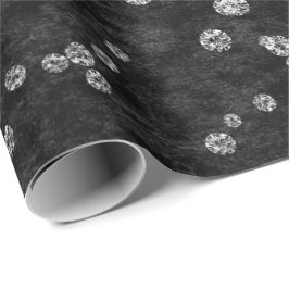 Papel De Presente Ouros Confetti Black White Velvet Elegante