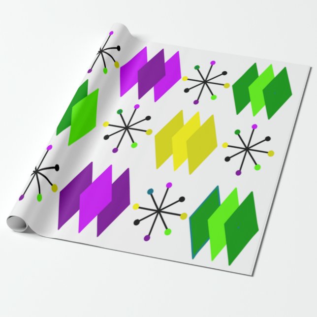 Papel De Presente Ouros e Starbursts (Desenrolado)