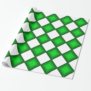 Papel De Presente Ouros Emerald Verdes em Branco