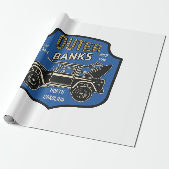 Papel De Presente Outer Banks NC Badge (Desenrolado)