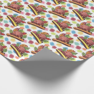 Papel De Presente Outono Ação de Graças Noz