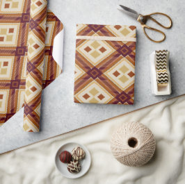 Papel De Presente Outono Moderno Padrão Argyle Nº10