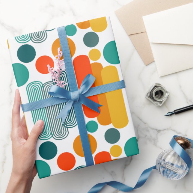 Papel De Presente Ovalas e Círculos (Presentear)