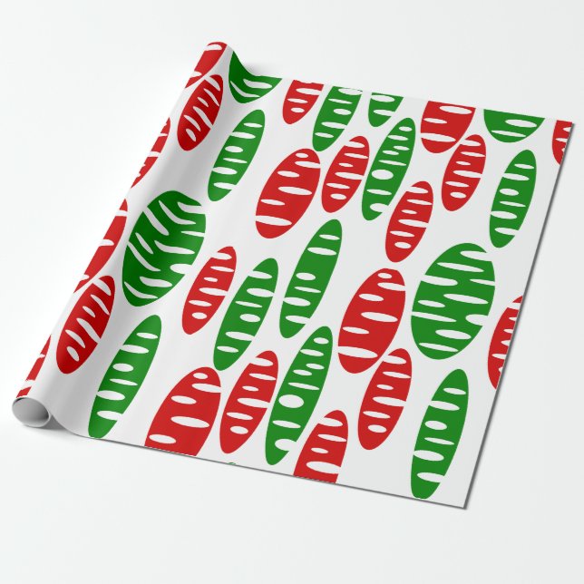 Papel De Presente Ovalos Furados de Natal (Desenrolado)
