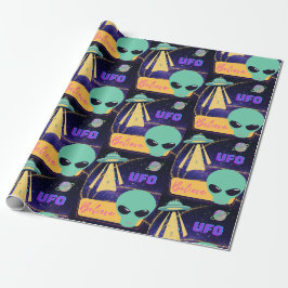 Papel De Presente ovni, extraterrestre acreditar