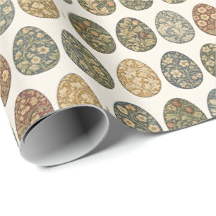 Papel De Presente Ovo de Páscoa Botânico Inspirado em William Morris