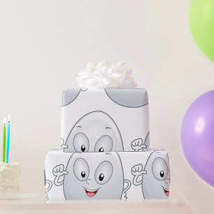 Papel De Presente Ovo Feliz Com Rosto