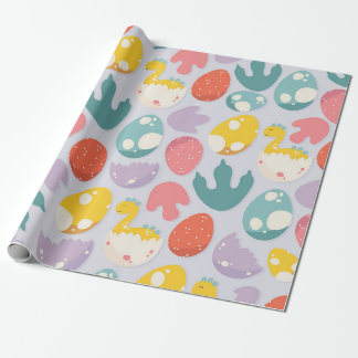 Papel De Presente Ovos de dinossauro e pegadas