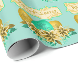 Papel De Presente Ovos De Páscoa E Felz pascoa De Flores