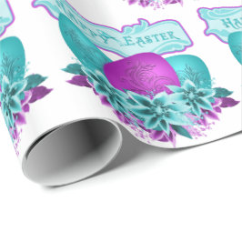 Papel De Presente Ovos De Páscoa E Felz pascoa De Flores