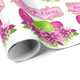 Papel De Presente Ovos De Páscoa E Felz pascoa De Flores