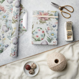 Papel De Presente Ovos de Páscoa padrão nostálgico de colheita n.o 1