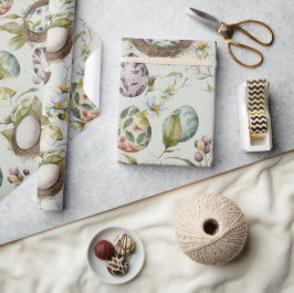 Papel De Presente Ovos de Páscoa padrão nostálgico de colheita n.o 1