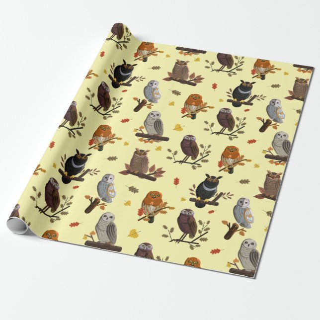 Papel De Presente Owl Pattern (Desenrolado)