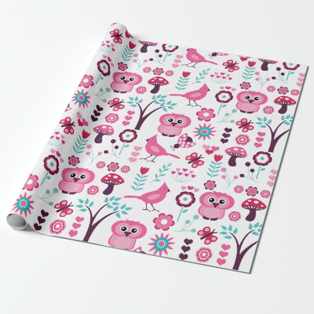 Papel De Presente Owl Pattern (Desenrolado)