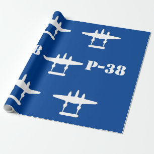 Papel De Presente P-38 Azul e Branco