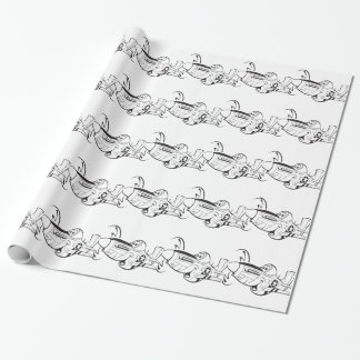 Papel De Presente P-51 MUSTANG preto e branco