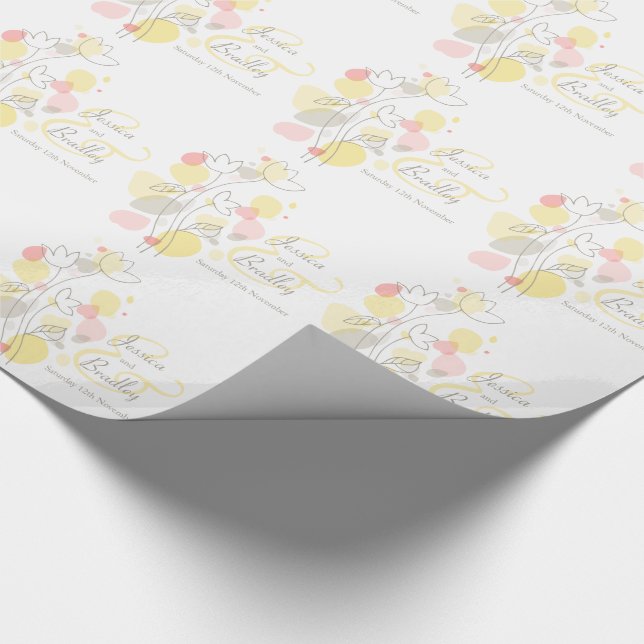 Papel De Presente Pacote de casamento personalizado de pétalas de fl (Ponta)
