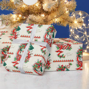Papel De Presente Pacote de festas de natais vintages