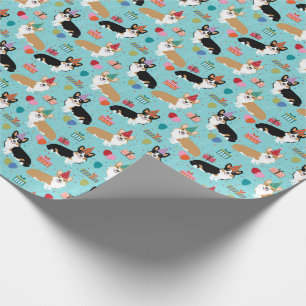 Papel De Presente Pacote de presente de aniversário de Corgi