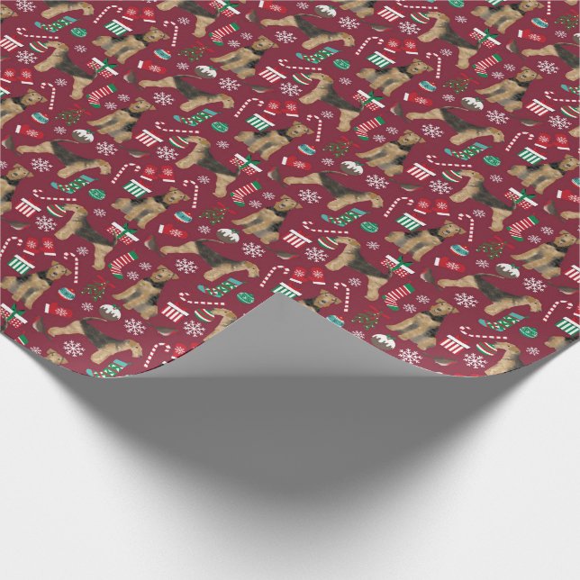 Papel De Presente Pacote de presente de Natal Airedale Terrier (Ponta)