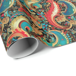 Papel De Presente Padrão 8 do Abstrato do ventilador do Ouro do Pais