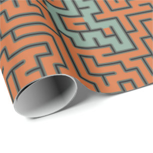 Papel De Presente Padrão Abstrato Artístico Geométrico Retro #30