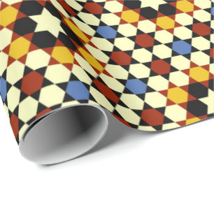 Papel De Presente Padrão Abstrato Artístico Geométrico Retro nº