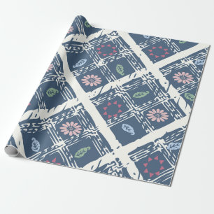 Papel De Presente Padrão Abstrato Azul