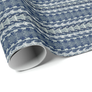 Papel De Presente Padrão Abstrato Azul Naval  