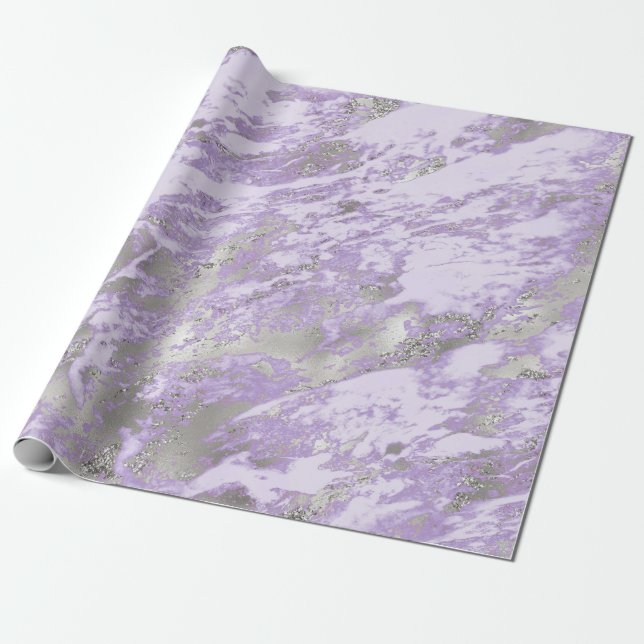 Papel De Presente Padrão Abstrato Chic Roxo Elegante Cinza (Desenrolado)