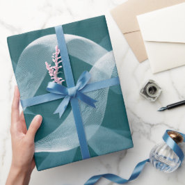 Papel De Presente Padrão Abstrato de Movimento de Onda Azul Teal Mod