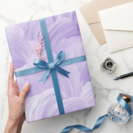 Papel De Presente Padrão Abstrato de Nuvem de Névoa de Lavanda Lilás
