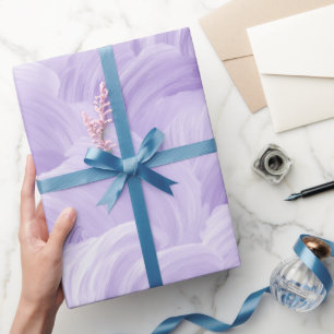 Papel De Presente Padrão Abstrato de Nuvem de Névoa de Lavanda Lilás