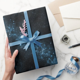 Papel De Presente Padrão Abstrato de Poeira de Estrela Azul Cósmica