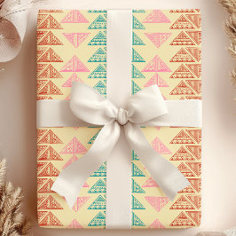 Papel De Presente Padrão Abstrato de Pontas de Seta Tribais Africana