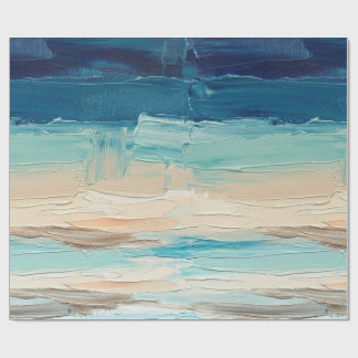 Papel De Presente Padrão Abstrato de Praia 2023