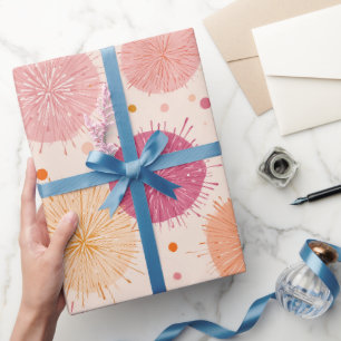 Papel De Presente Padrão abstrato de rosa laranja em explosão pop re
