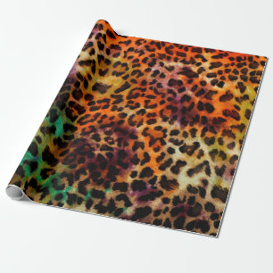 Papel De Presente padrão abstrato de textura do leopardo colorido