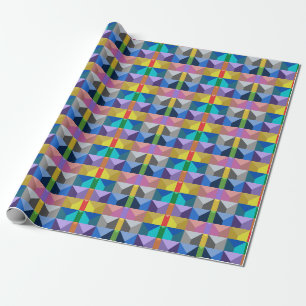 Papel De Presente Padrão Abstrato de Triângulo 3D