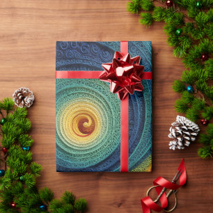 Papel De Presente Padrão Abstrato em Espiral Textura Colorida em 3D 