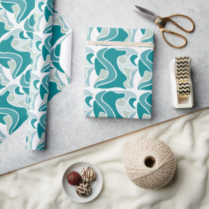 Papel De Presente padrão abstrato em tons azuis