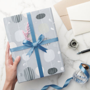 Papel De Presente Padrão Abstrato Equilíbrio de Sage Cinza Suave