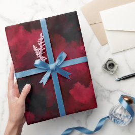 Papel De Presente Padrão Abstrato Fumaça Vinho Bordô Sombrio