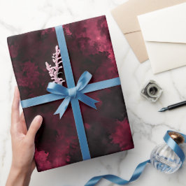 Papel De Presente Padrão Abstrato Fumaça Vinho Borgonha Sombrio